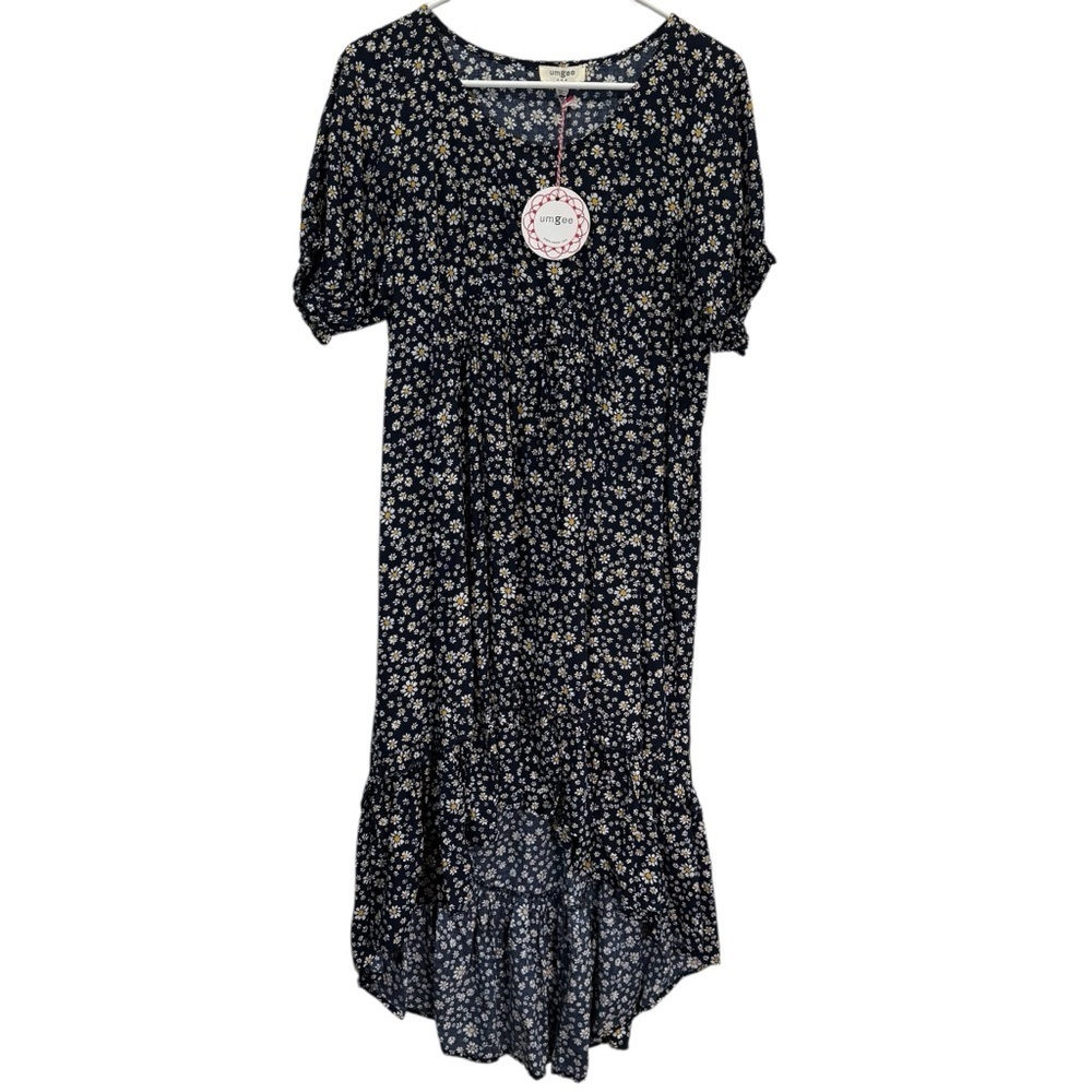 Umgee Baby Doll Black and White Floral Dress. Size S